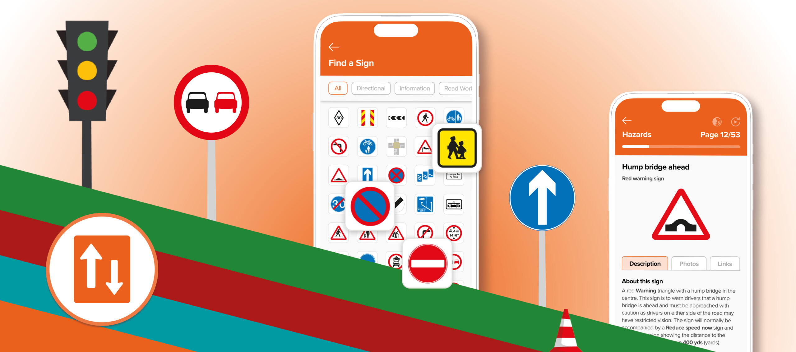 Road signs update in the Theory Test 4 in 1 on two devices