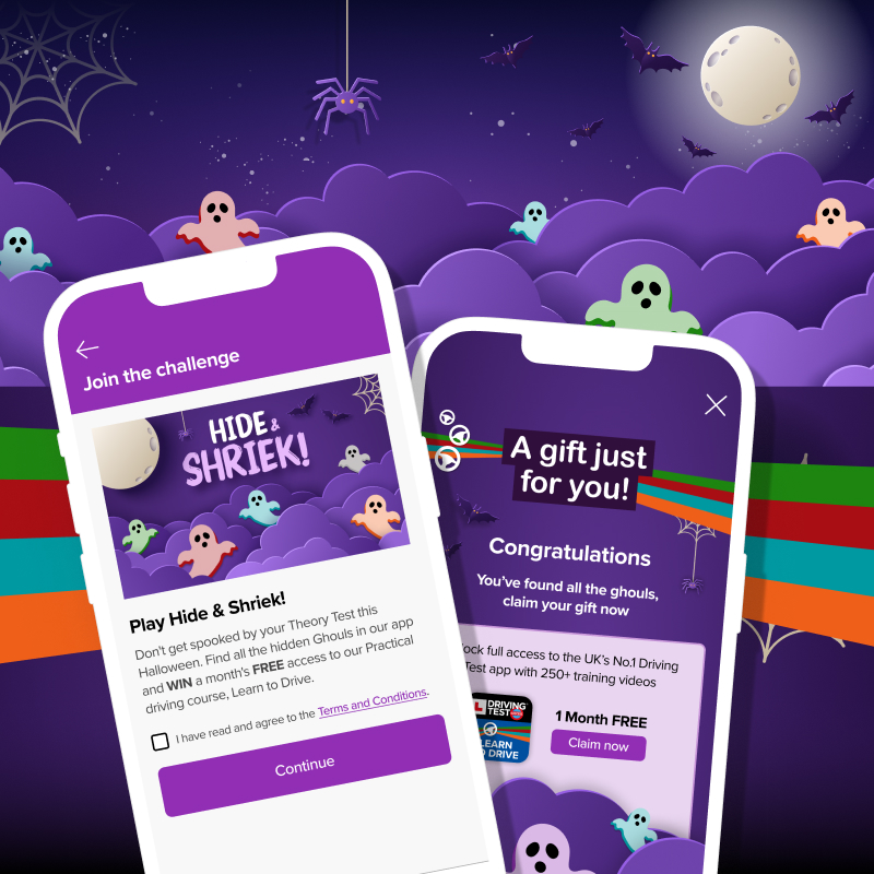 Image of the hide & shriek in-app campaign